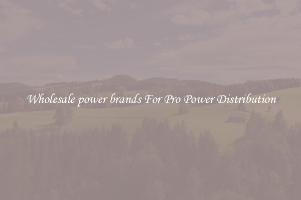 Wholesale power brands For Pro Power Distribution