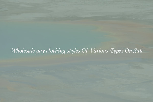 Wholesale gay clothing styles Of Various Types On Sale