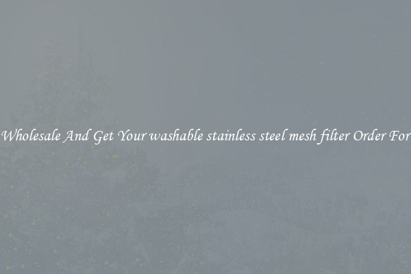 Buy Wholesale And Get Your washable stainless steel mesh filter Order For Less