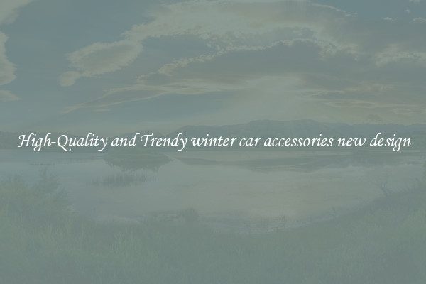 High-Quality and Trendy winter car accessories new design