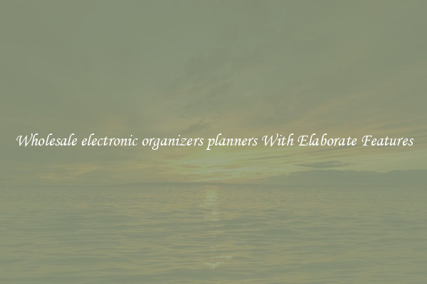 Wholesale electronic organizers planners With Elaborate Features