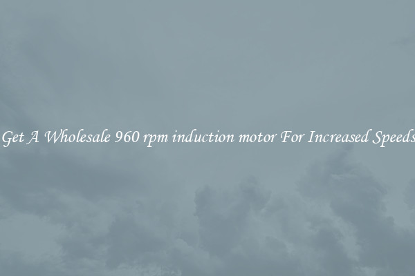 Get A Wholesale 960 rpm induction motor For Increased Speeds