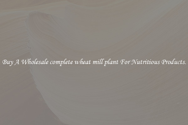 Buy A Wholesale complete wheat mill plant For Nutritious Products.